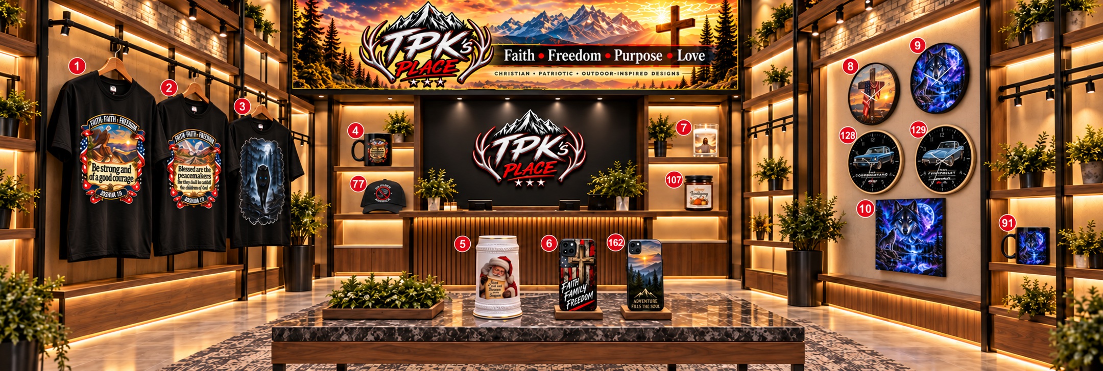 Photorealistic TPK’s Place signature boutique display
